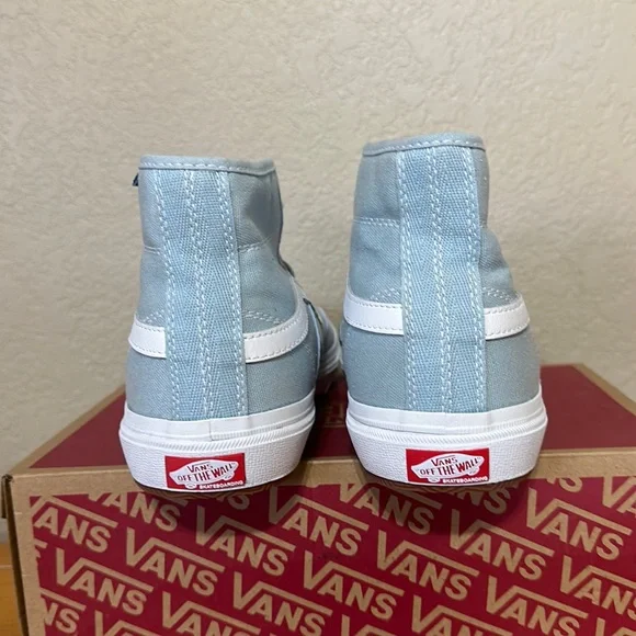 Vans Crockett High pastel blue white pop Cush men’s size 8.5 or women’s size 10